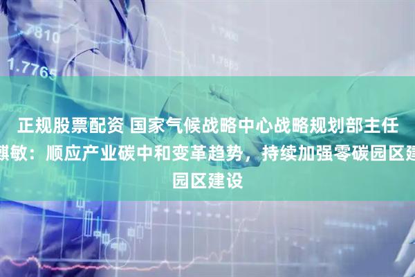 正规股票配资 国家气候战略中心战略规划部主任柴麒敏：顺应产业碳中和变革趋势，持续加强零碳园区建设