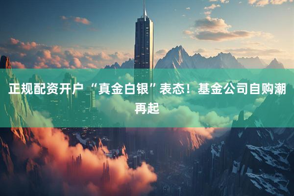 正规配资开户 “真金白银”表态！基金公司自购潮再起